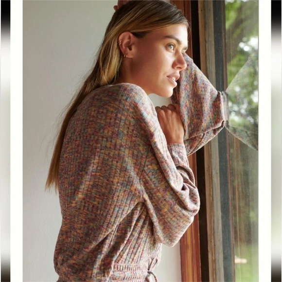 Anthropologie Daily Practice Open Backside Flouncy Pullover Sweater Space Dye - Picture 5 of 16